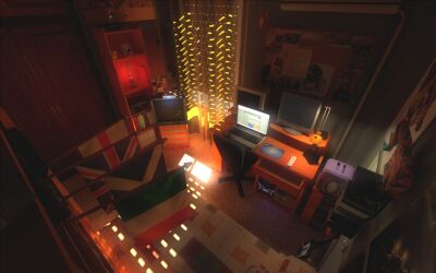 Baxayaun's Room - A Source Engine scene combining HDR lighting and hi-resolution textures.
