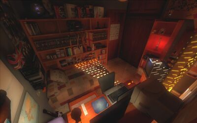 Baxayaun's Room - A Source Engine scene combining HDR lighting and hi-resolution textures.