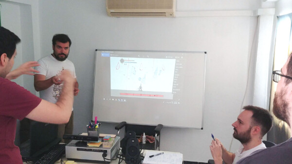 2018 - During a boss design meeting for Blasphemous.