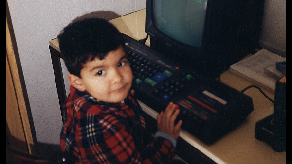 1989 - Playing with an Amstrad CPC 464, my first computer.