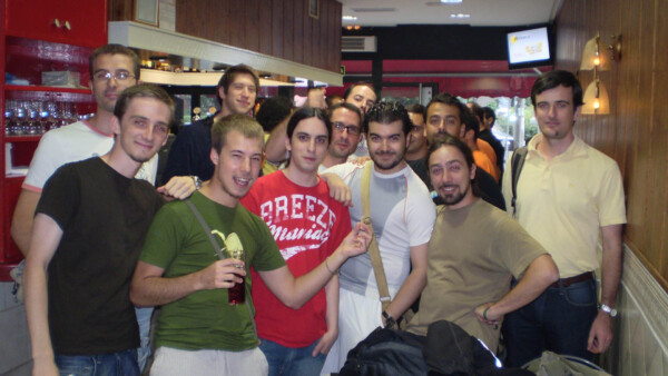 2008 - Bidding farewell to my Pyro Studios colleagues at a near bar.
