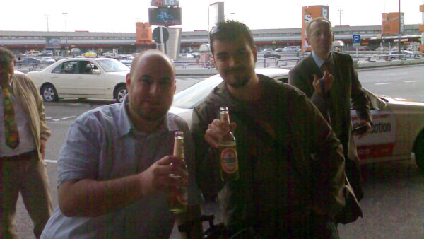 2008 - Having my first beer in Germany right after landing at Berlin Tegel Airport with Spec Ops The Line director Cory Davis.